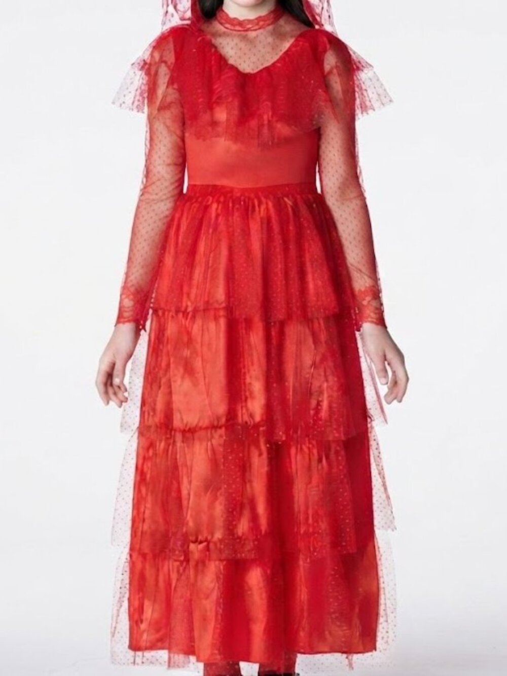 Beetlejuice Lydia Deetz Red Wedding Dress Costume